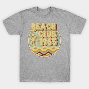 vintage retro beach club 70s 1965 with spirale turqoise T-Shirt